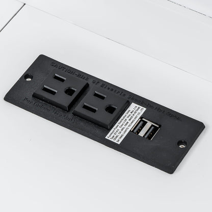 Murphy Bed with Desk, LED Light & USB Charging Station