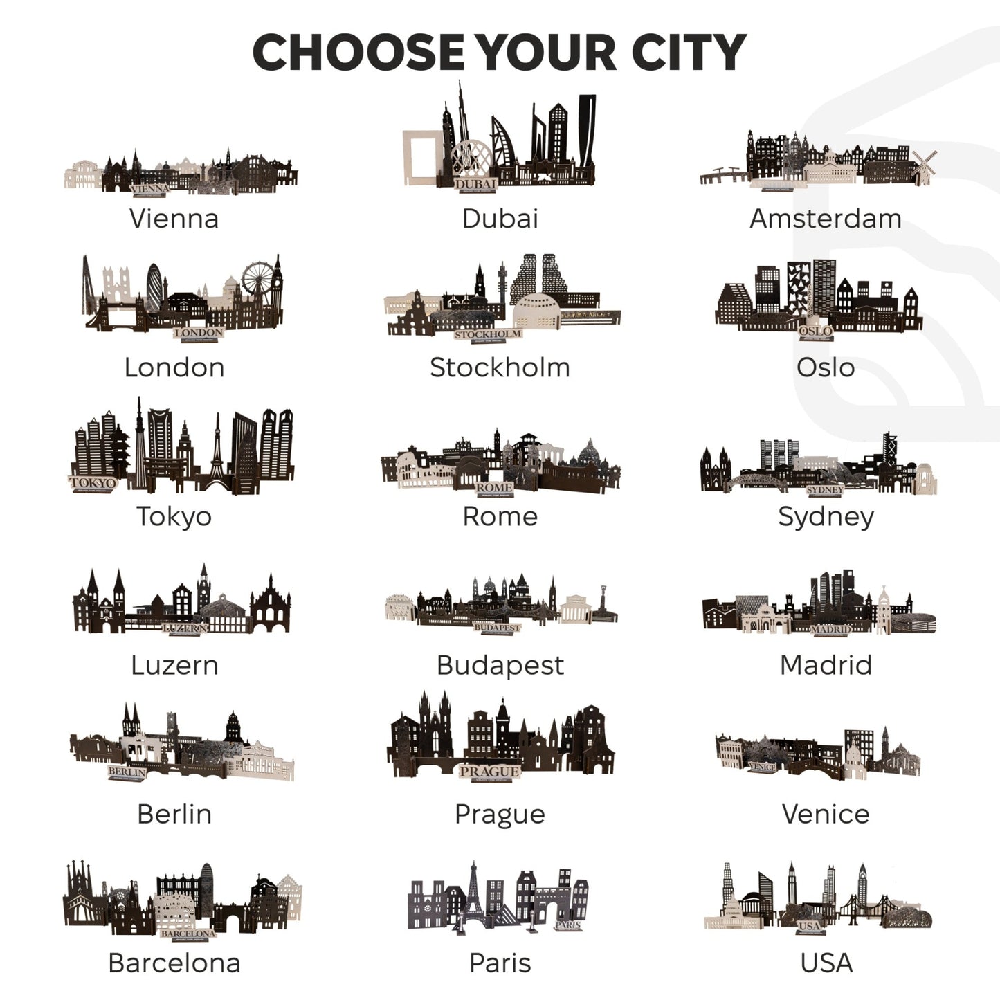 Wooden Travel Decor Memory City – Prague