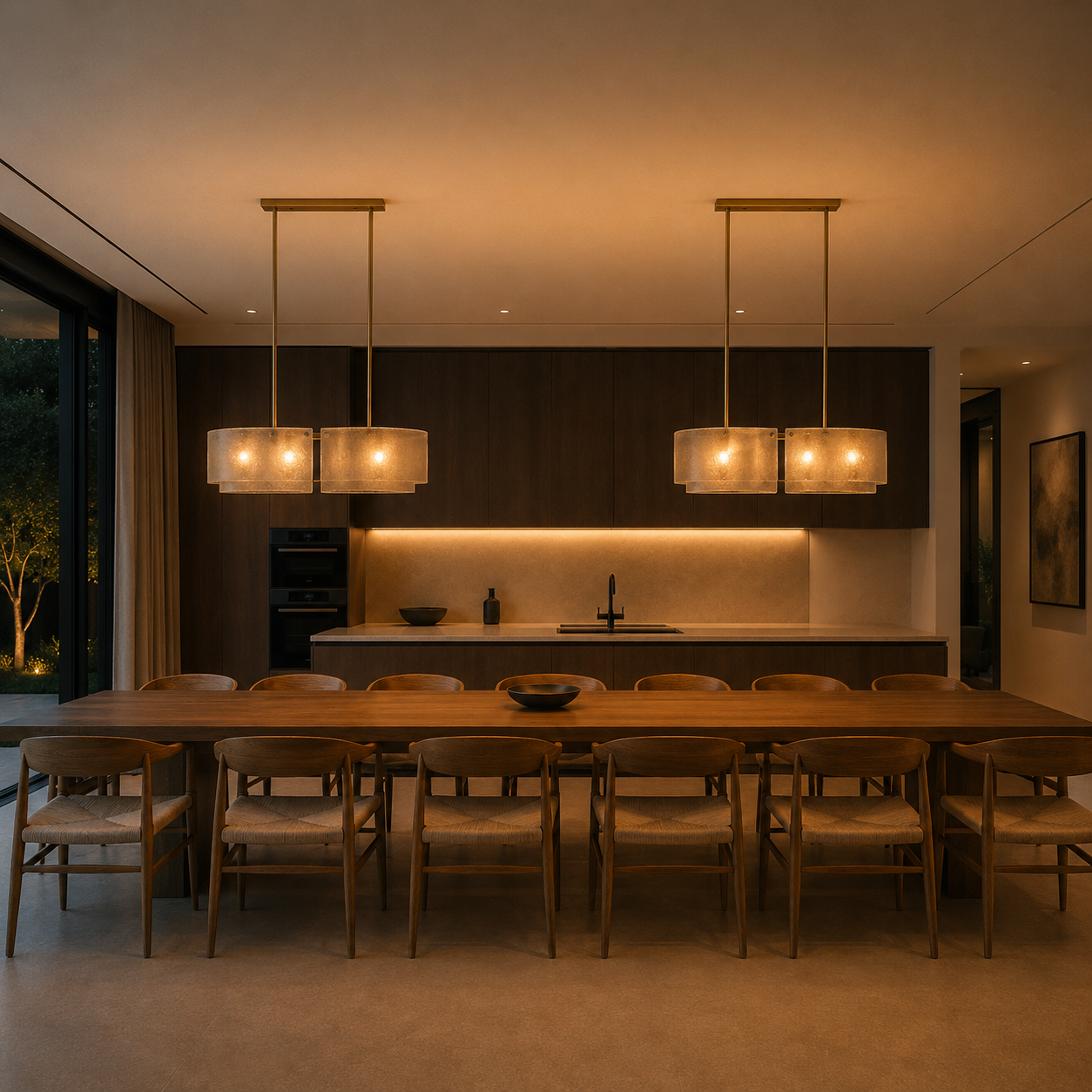 Valencia Glass Linear Chandelier